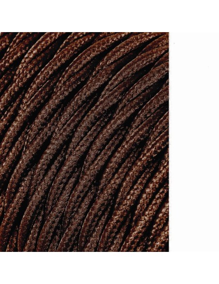 Carrete cable textil trenzado h03vv-f 2 x 0,75 mm marrón, 5 m