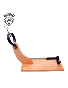 Jamonero premium madera de pino 44 x 41 cm con cuchillo incluido