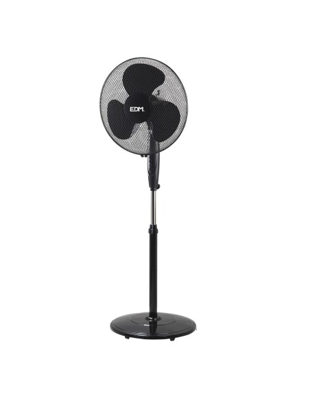 Ventilador de pie base circular, negro, potencia 45 w 55,6 db aspas ø40 cm, altura regulable 110-130 cm