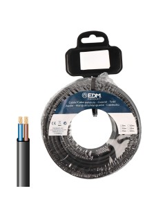 Carrete cable paralelo plano vvk(h2) 06/1kv 2 x 2,50 mm negra, 5 m