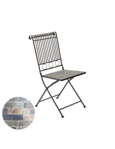 Silla metálica/mosaico stuttgart color marron para exterior 39 x 39 x 90 cm