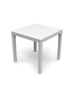Mesa cuadrada bali color blanco para exterior 78 x 78 x 72 cm