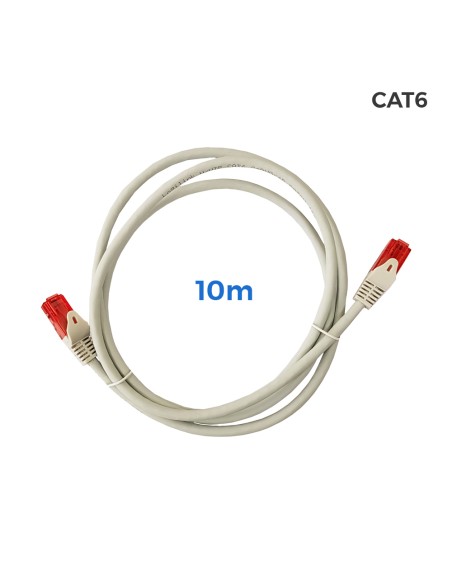 Cable utp cat.6 latiguillo rj45 cobre lszh gris 10 m