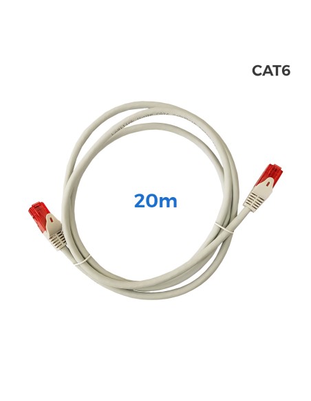 Cable utp cat.6 latiguillo rj45 cobre lszh gris 20 m