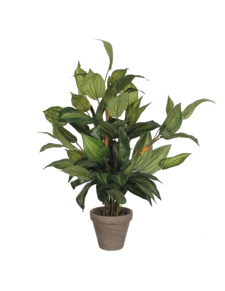 Hosta verde pvc con maceta gris