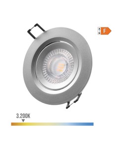 Downlight led empotrable redondo 5 w 3200 k luz calida color cromo ø9 cm