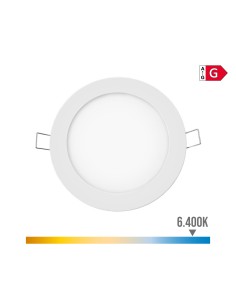 Mini downlight led empotrable redondo 6 w 6400 k luz fría. color blanco ø11,7 cm