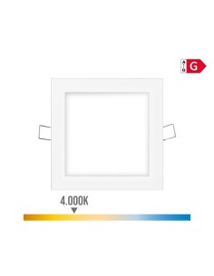 Mini downlight led empotrable cuadrado 6 w 4000 k luz dia color blanco 11,7 x 11,7 cm