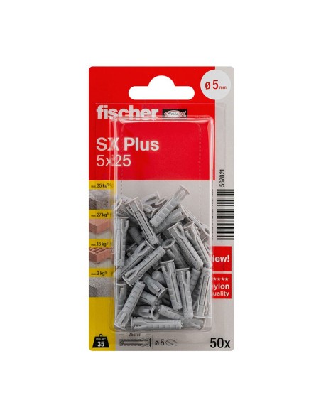 Taco sx plus ø5 x 25 mm, blister 50 uds